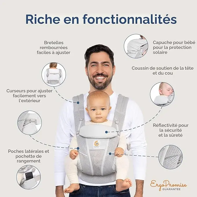 Porte-bébé Omni Breeze - Gris graphite