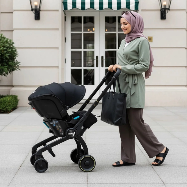 Poussette 2 en 1 i-Size MAX – Siège Auto et Poussette Bébé – Gris
