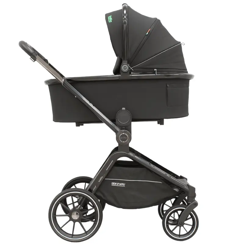 Poussette 3 en 1 Kidilo – Nacelle, Siège Auto et Confort Total dès la Naissance – Noir