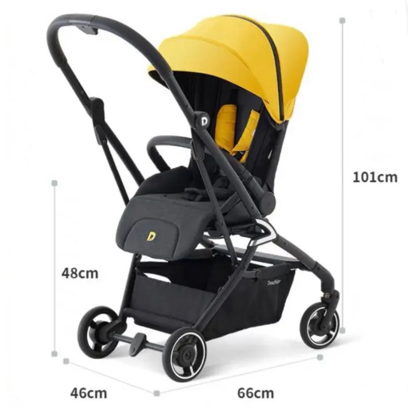 xx Poussette Bébé DearMom Jaune – Confort et Sécurité au Quotidien