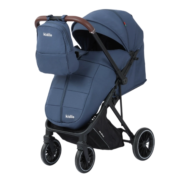 xx Poussette valise réversible avec cache pieds et Sac 6530 Kidilo - Bleu