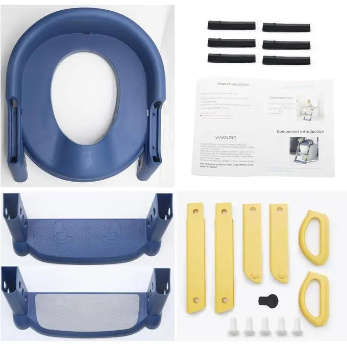 Réducteur de toilettes 2 en 1 avec marches, pot de toilette pour enfant, Bleu