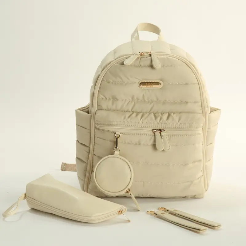 xx Sac à dos en cuir et tissu pour soins bébé et mère Beige MY Collection