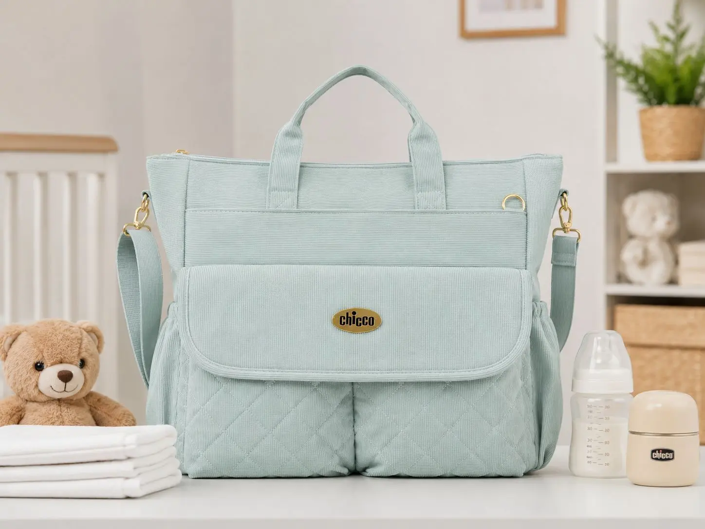 Sac à Langer Chicco Velours – Vert Menthe