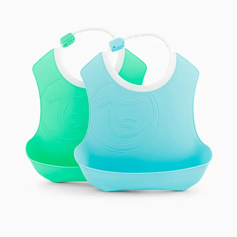 xx Set de 2 Bavoirs en Silicone Twistshake - Bleu et Vert