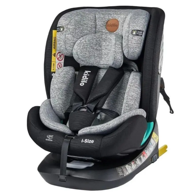 xx Siège auto évolutif G509 Isize isofix 0 à 12 ans – Kidilo - Gris Clair