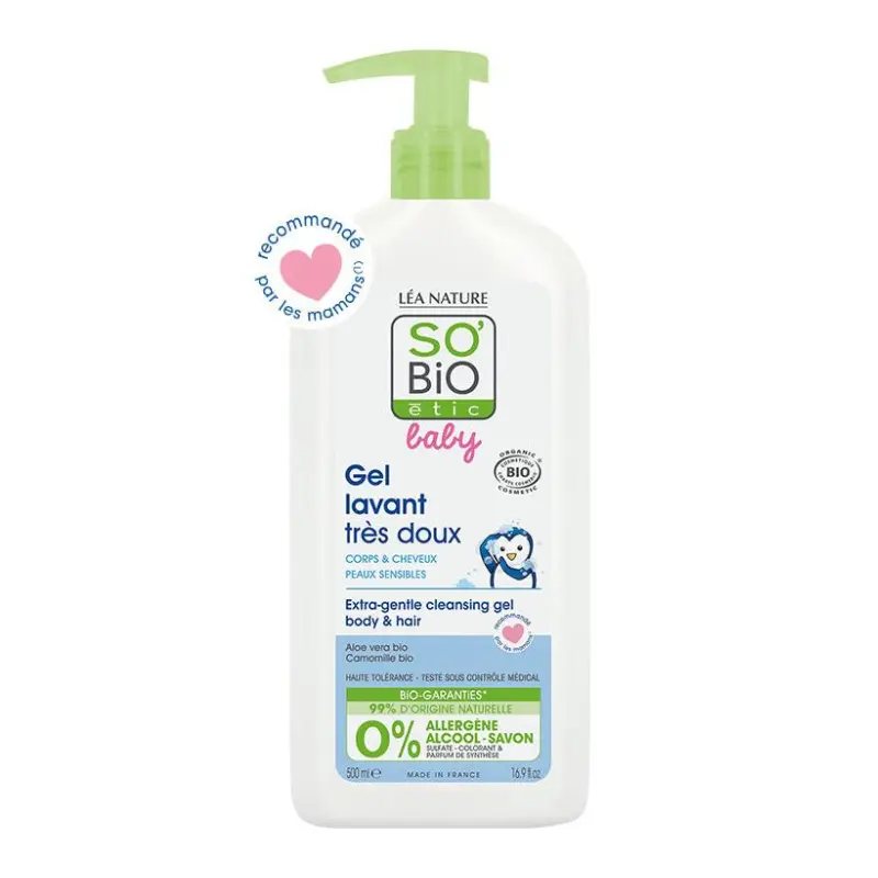 So Bio Baby Gel Lavant Très Doux 500Ml