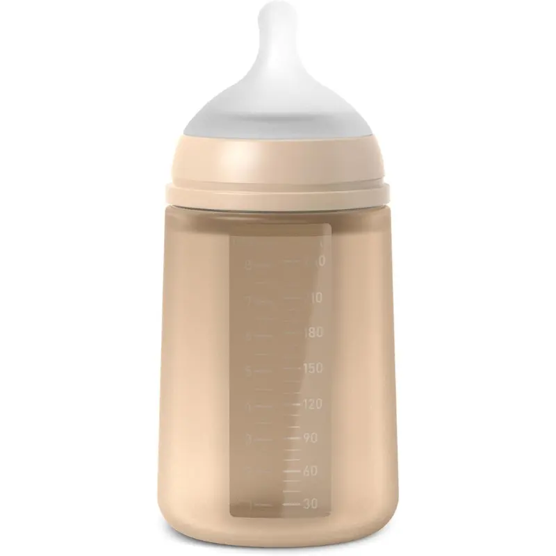 Suavinex Biberon silicone Colour Essence Beige Débit moyen/240 ml