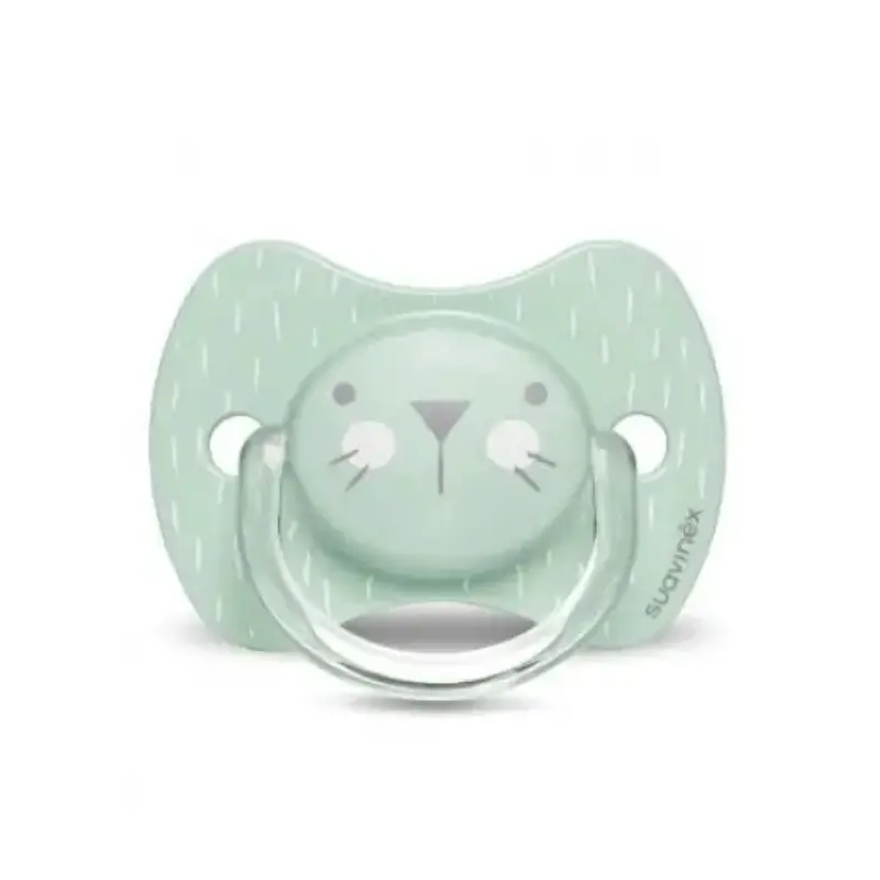 xx Suavinex Sucette Premium 0-6 mois avec tétine symétrique silicone "Baby lapin" - Vert