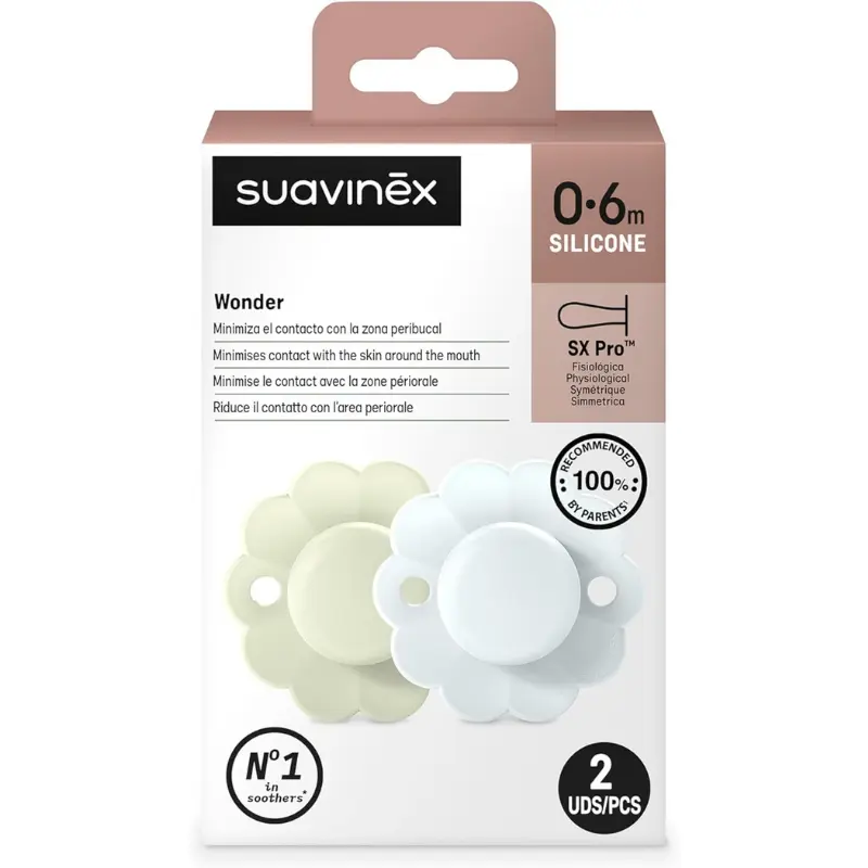 Suavinex Wonder SX PRO Sucette – Lot de 2 – Aqua/Blue