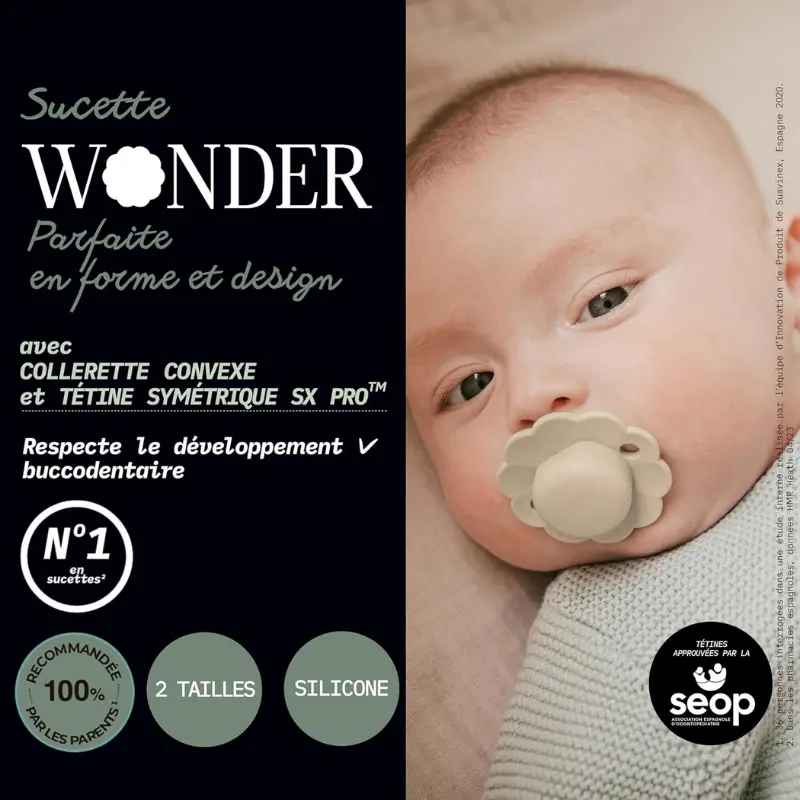 Suavinex Wonder SX PRO Sucette – Lot de 2 – Nuage/Lac