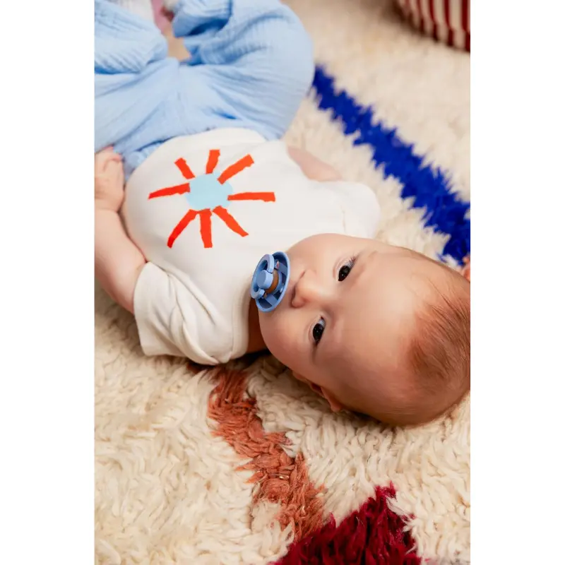 Sucette Bibs Colour Studio Lot de 2 – Ronde, Latex Naturel, Sans BPA – Bleu Ciel - Pin