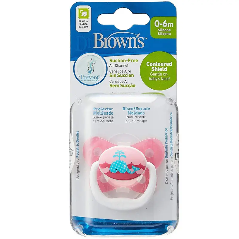 Sucette Dr. Brown's BUTTERFLY SHIELD Stage1 0-6M - Rose