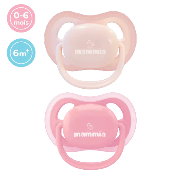 Sucette MAMMIA – Natural Feeling 6M+ Boîte de 2