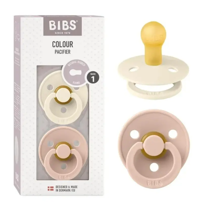 Sucettes BIBS Color Latex - Ivoire + Blush - Lot de 2