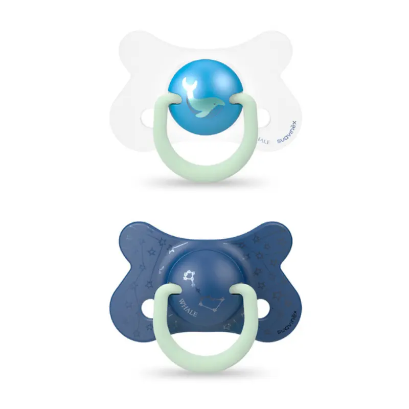 xx Sucettes Suavinex Night and Day 4–18M – Baleine Bleu – Lot de 2