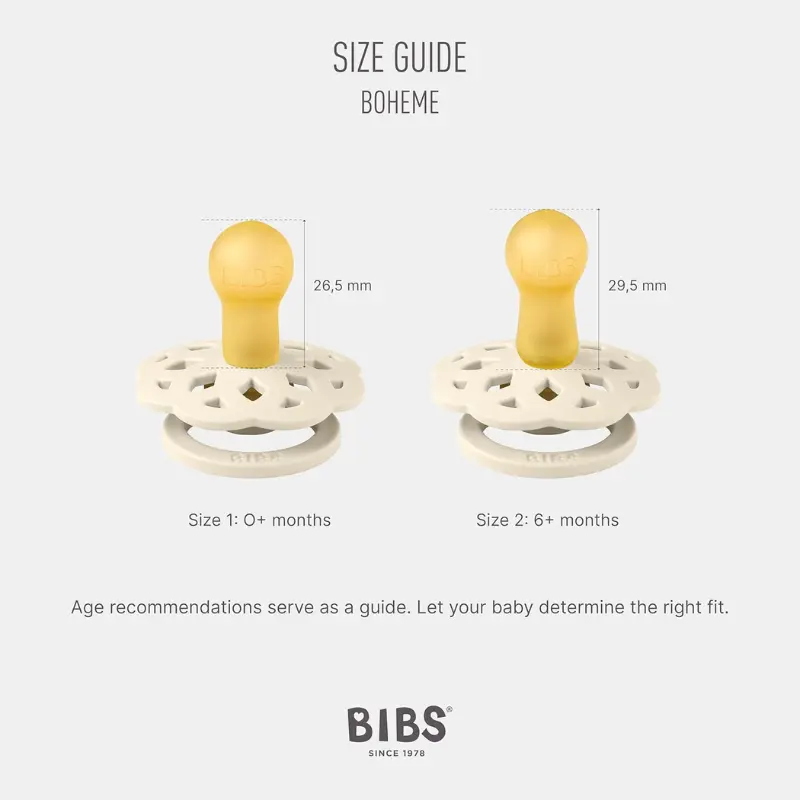 Tétine BIBS Bohème sans BPA – Tétine symétrique en latex de caoutchouc naturel – Rose poudré - Corail