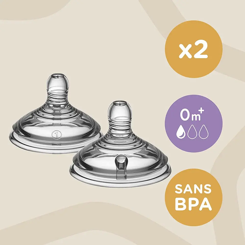 Tommee Tippee - Biberon Nature à débit lent