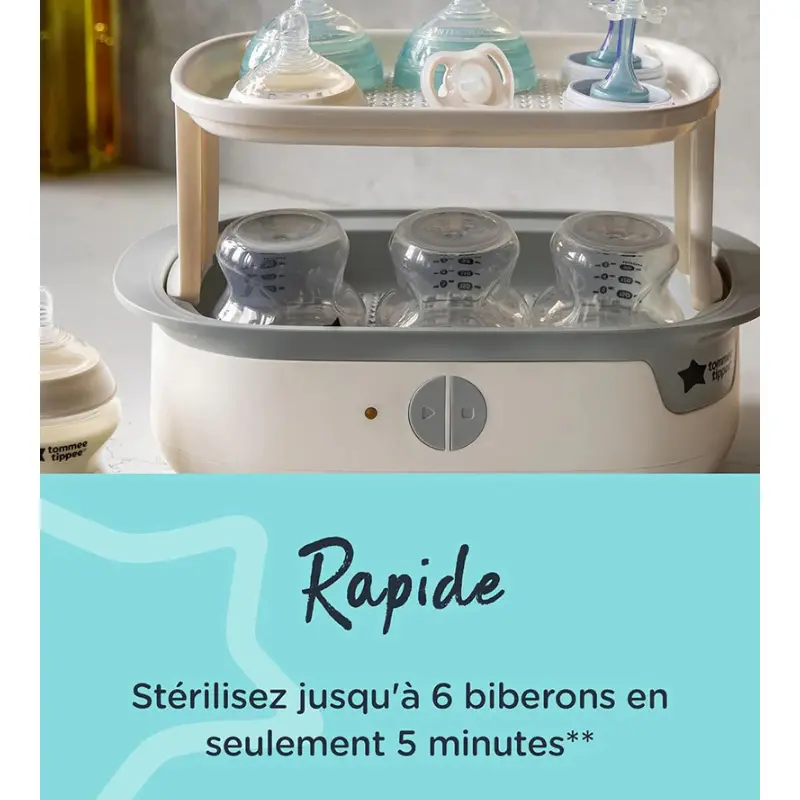 Tommee Tippee Stérilisateur Électrique à Vapeur Super Steam - Noir