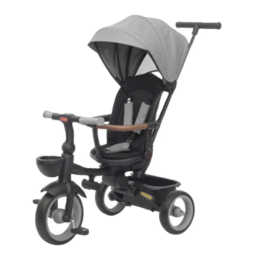 xx Tricycle pliable 7 en 1 pour enfants de 6 mois à 5 ans Gris