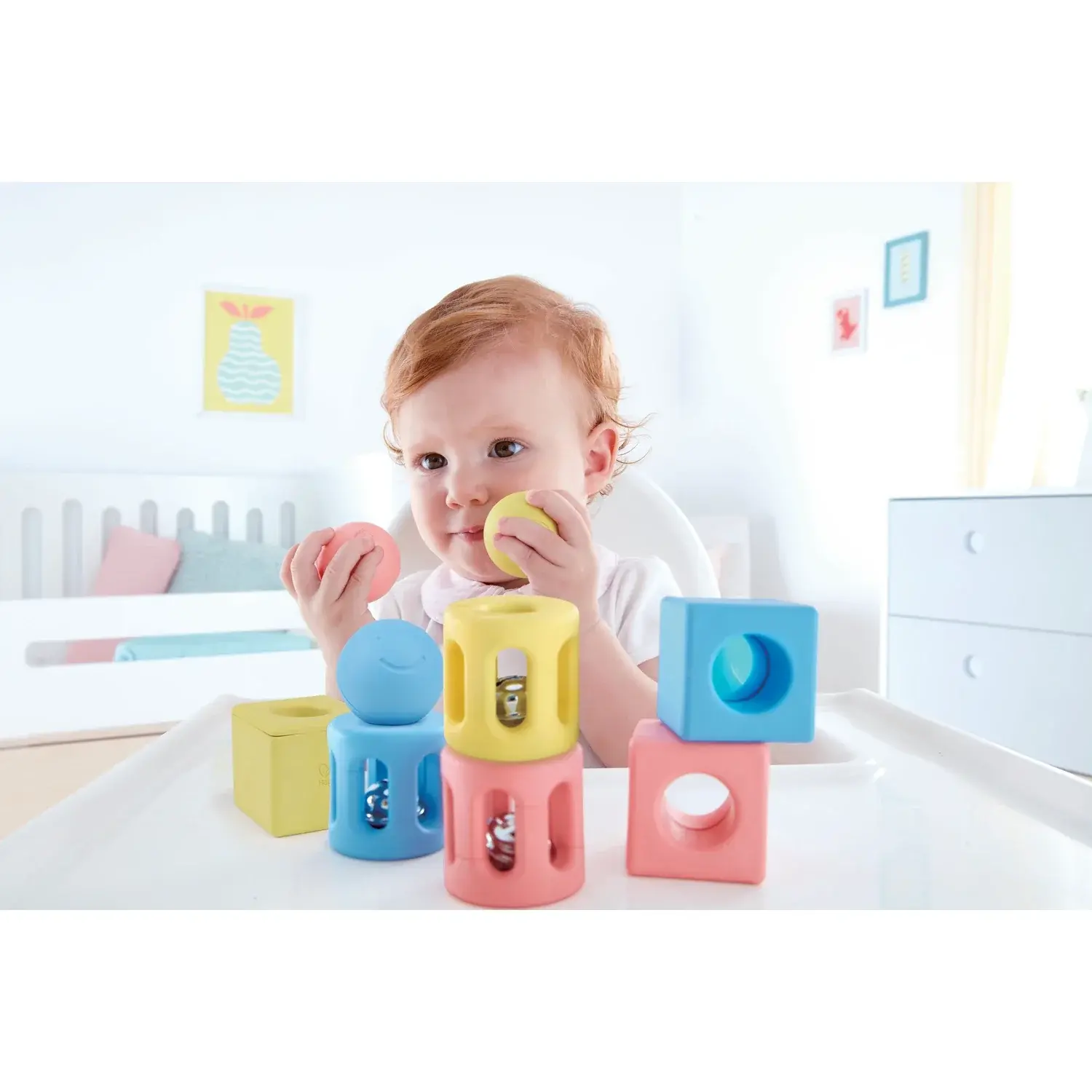 Trio de jouets géométriques en riz