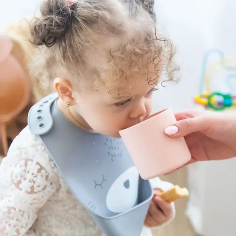 YUMMY Bavoir Chat en Silicone avec Poche 9M+