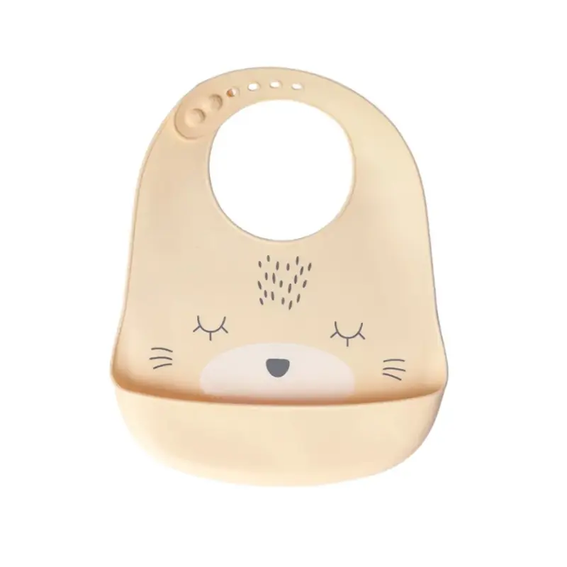 YUMMY Bavoir Chat en Silicone avec Poche 9M+