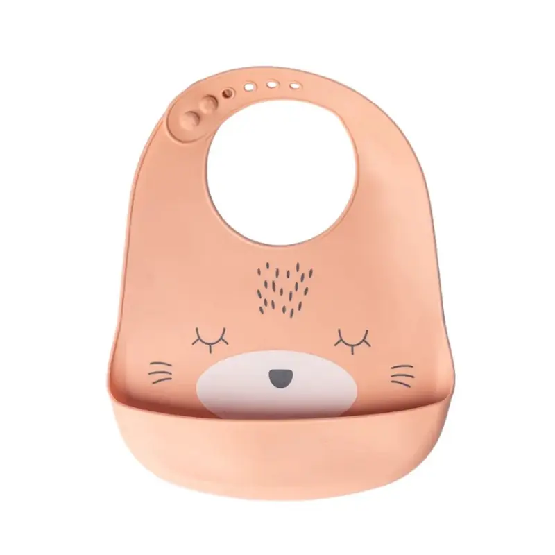 YUMMY Bavoir Chat en Silicone avec Poche 9M+