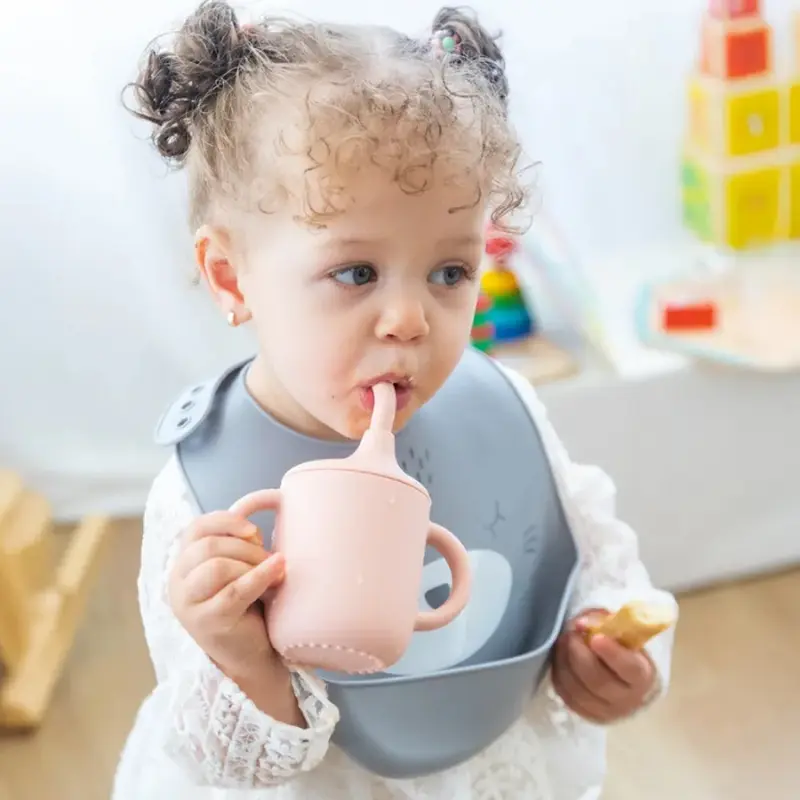 YUMMY Bavoir Chat en Silicone avec Poche 9M+