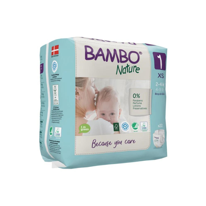 Couches Bambo Nature Taille 1 (2-4kg) 22 unités