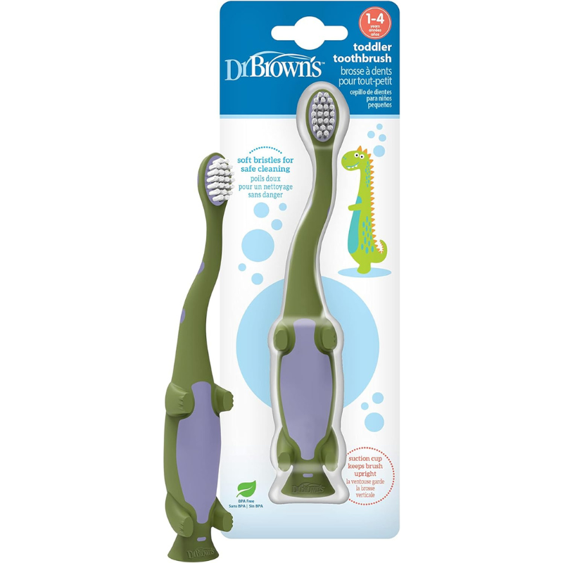 Dr. Brown's Brosse à dents dinosaure pour tout-petit - vert