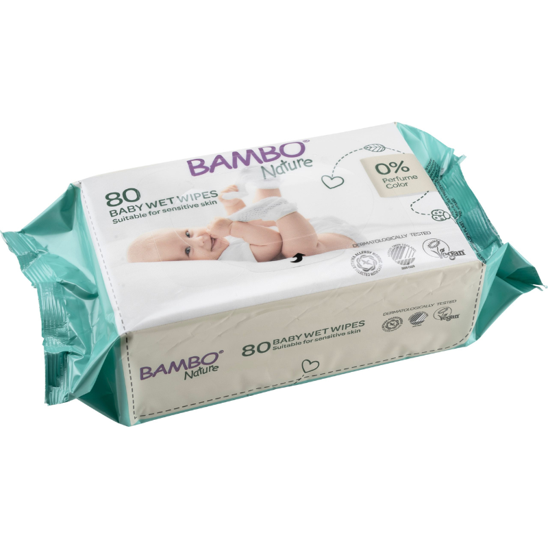 Lingettes humides Bambo Nature 80 unités