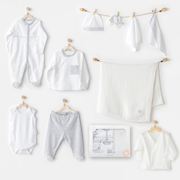 Coffret naissance 100% coton 10 pièces 0-3 mois- andywawa