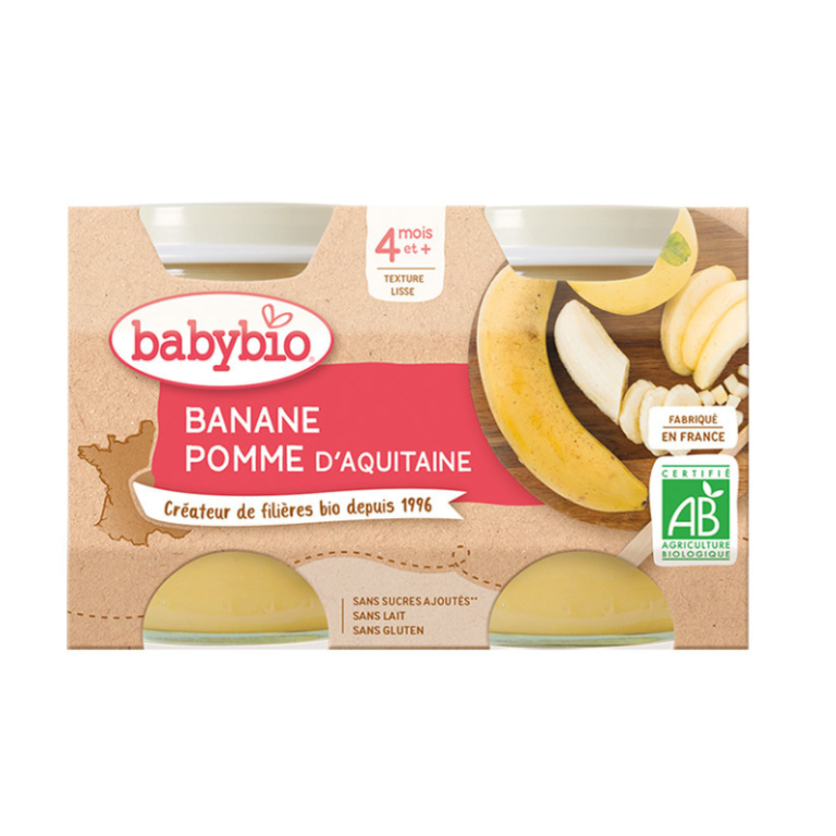 Petit pot pomme banane bio - 2x130g - Babybio