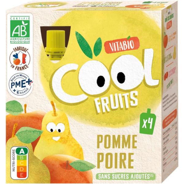 Vitabio Cool - Gourdes Fruits Pomme Poire de provence 4x90 g