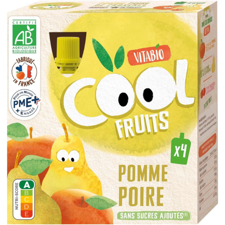 Vitabio Cool - Gourdes Fruits Pomme Poire de provence 4x90 g