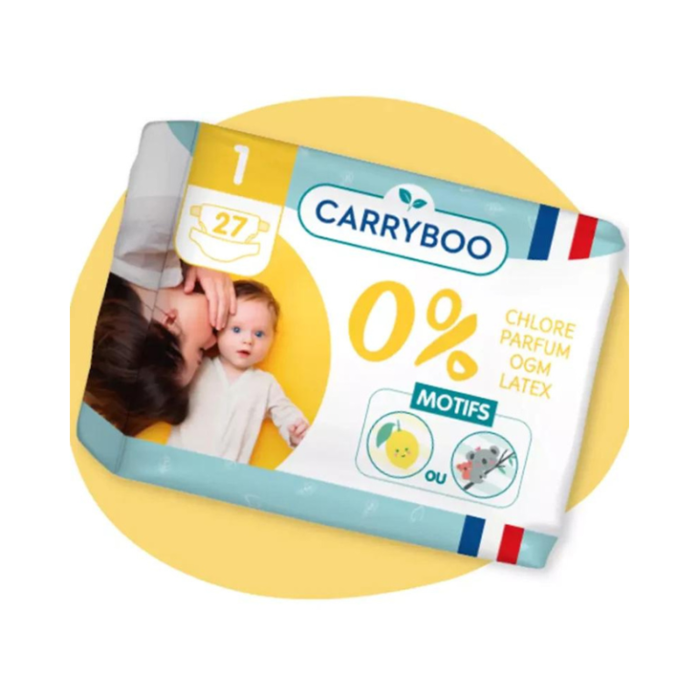 Carryboo Couches Écologiques Taille 1 (2-5kg) 27 unités