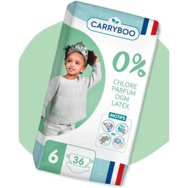 Carryboo Couches Écologiques Taille 6 (16-30kg) 36 unités